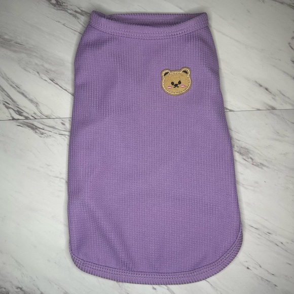 NWOT Knit Pet Tank - Sewn Bear Graphic - Purple - Size Large - Picture 4 of 14